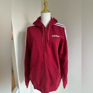 NWT Adidas Red Zip-Up Hoodie